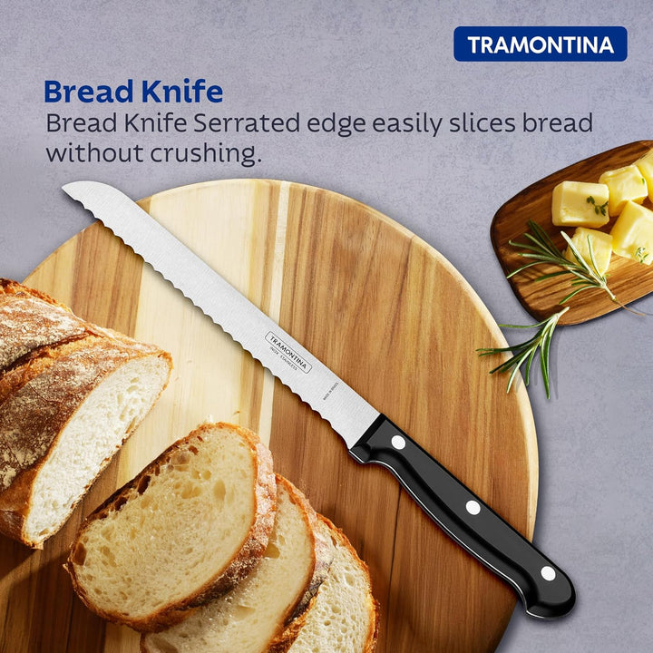 TRamontina Polywood Bread Knife-Brown - Mahavir World
