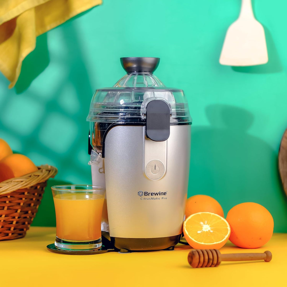 BREWINE CitrusMatic Pro – Fully Automatic Citrus Juicer | 50W Powerful Motor | One-Touch Electric Juicer for Oranges, Lemons & More | Easy to Clean & Compact Design