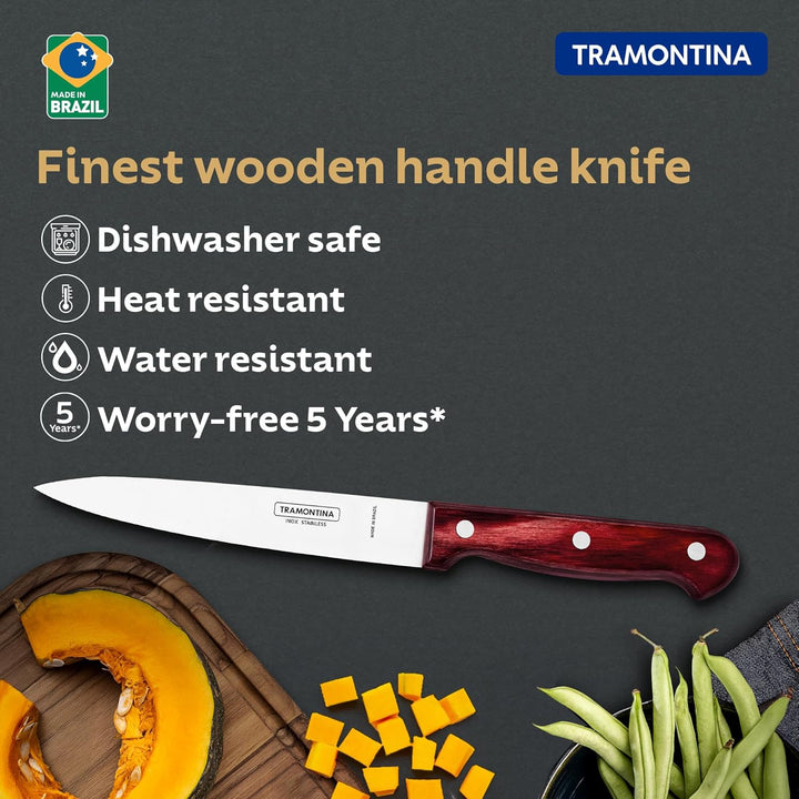 Tramontina Polywood Utility Knife 6"-Brown - Mahavir World