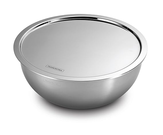 TRAMONTINA Aeion 20 cm TriPly Stainless Steel Tasla with Lid – 2.3L w/Measuring Scale, Non-Toxic, Induction Ready, NSF Certified, Superior Heat Retention & Even Heating, Serve 1-2, 10 Years Warranty