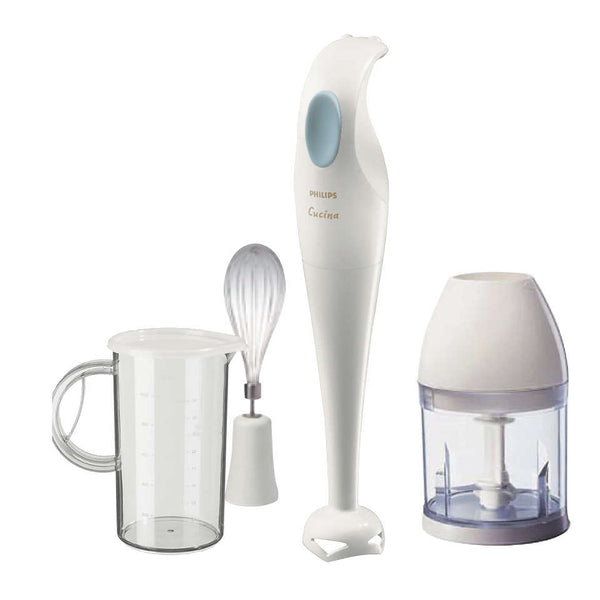 Philips HR1351/C 250-Watt Hand Blender with Chopping Attachment (White)