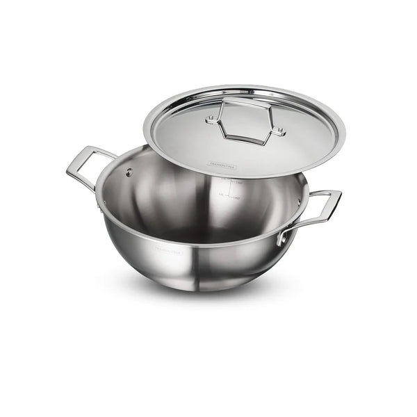 Aeion Triply Clad 26cm Deep Kadai with SS Lid