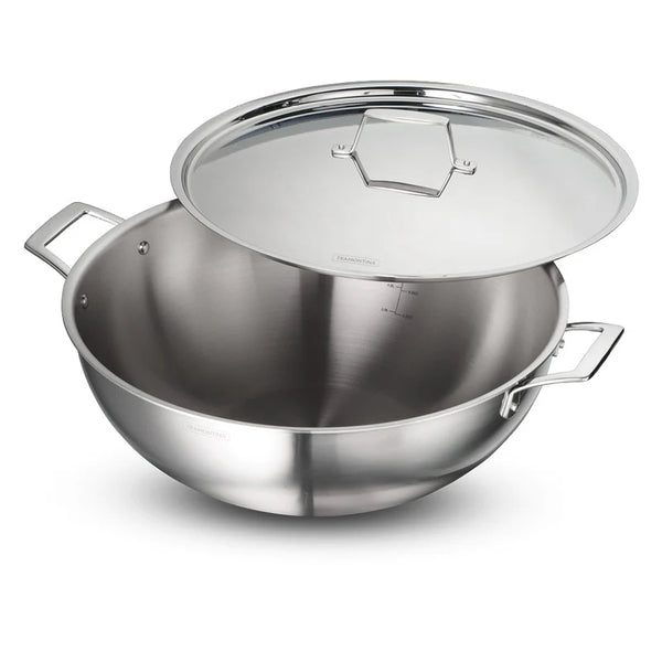 Aeion Triply Clad 40cm Deep Kadai with SS Lid